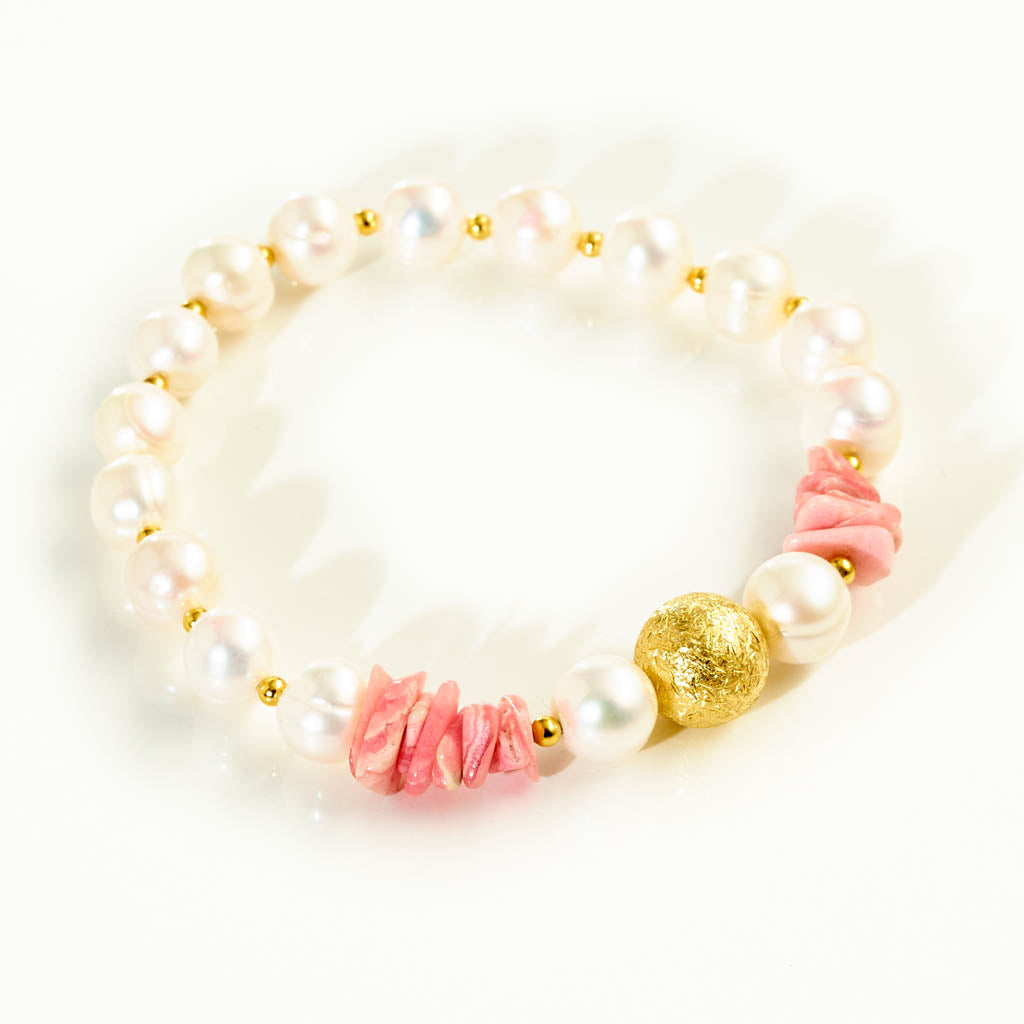 Pearl Splitter Mix-Armband mit Rhodochrosit – Zart & sommerlich