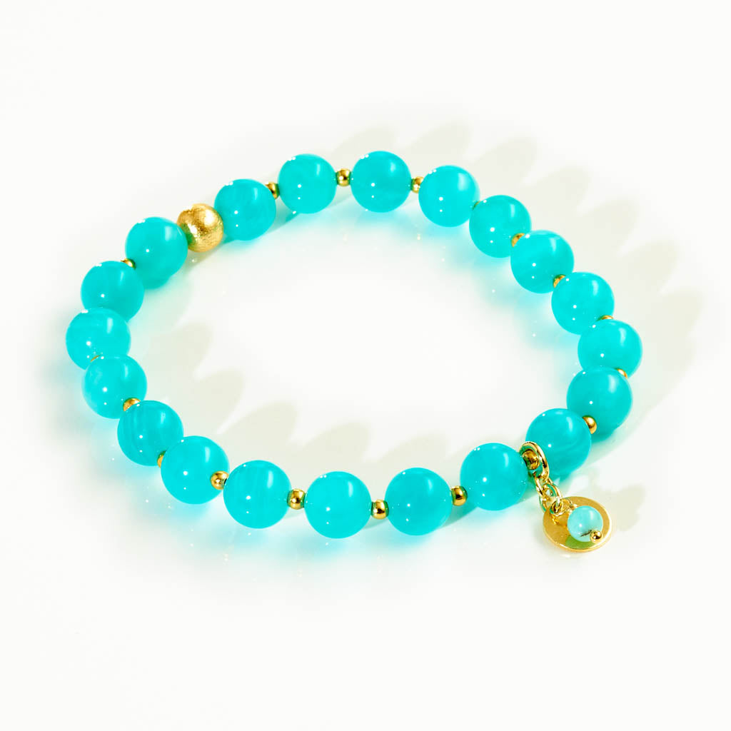 DOTTY Armband – "Laguna Beach" – Amazonit & Gold
