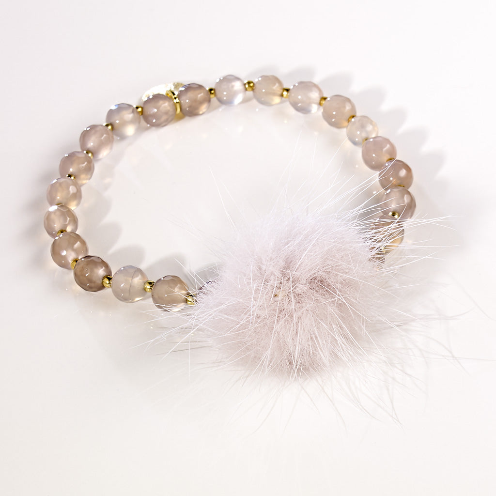 GREY FLUFFY Deluxe Armband