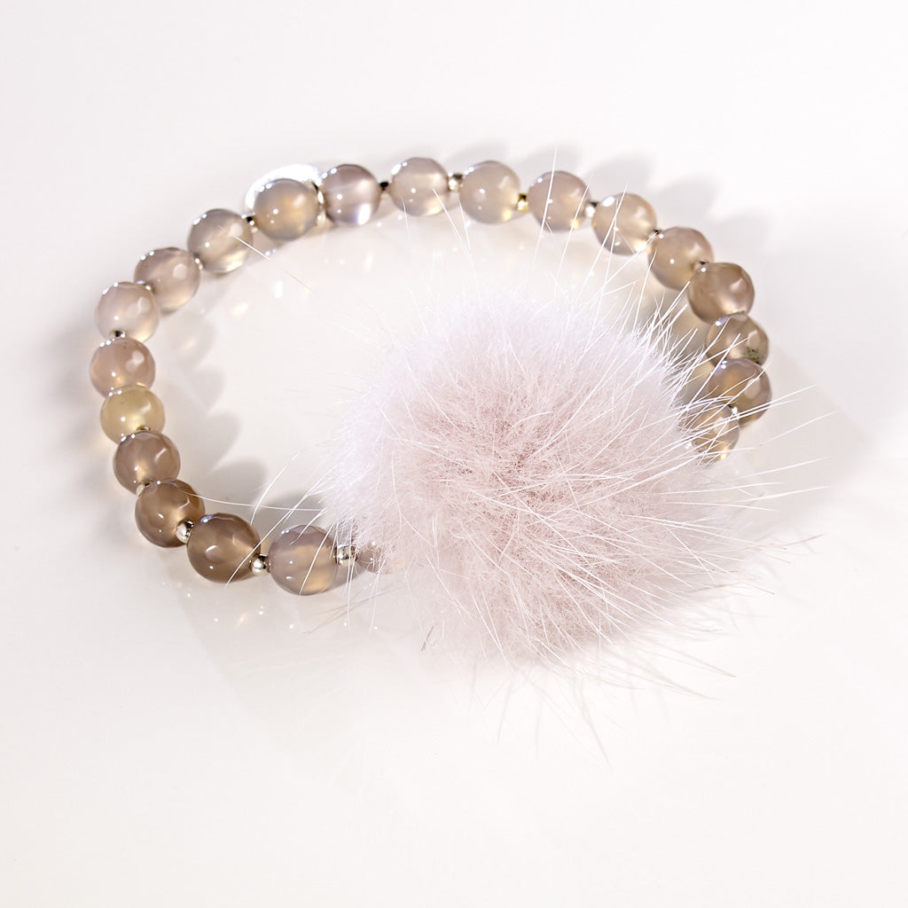 GREY FLUFFY Deluxe Armband