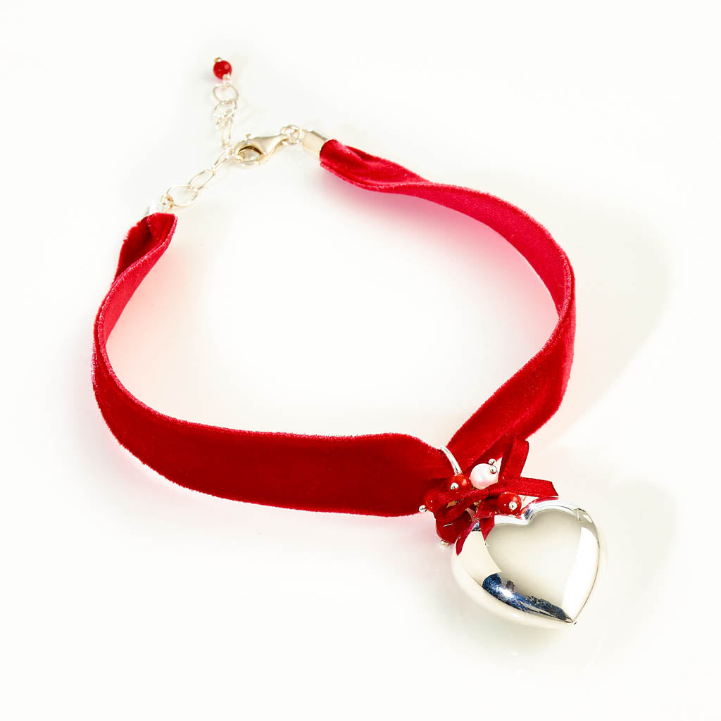 HERZ Pompom Anhänger inklusive Chocker