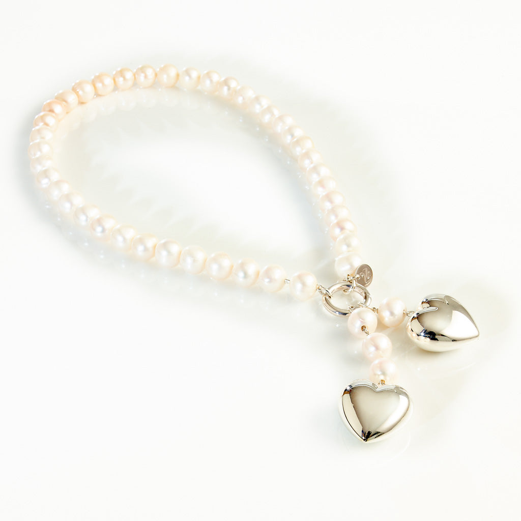 VARIO-Collier Pearl White Valentine