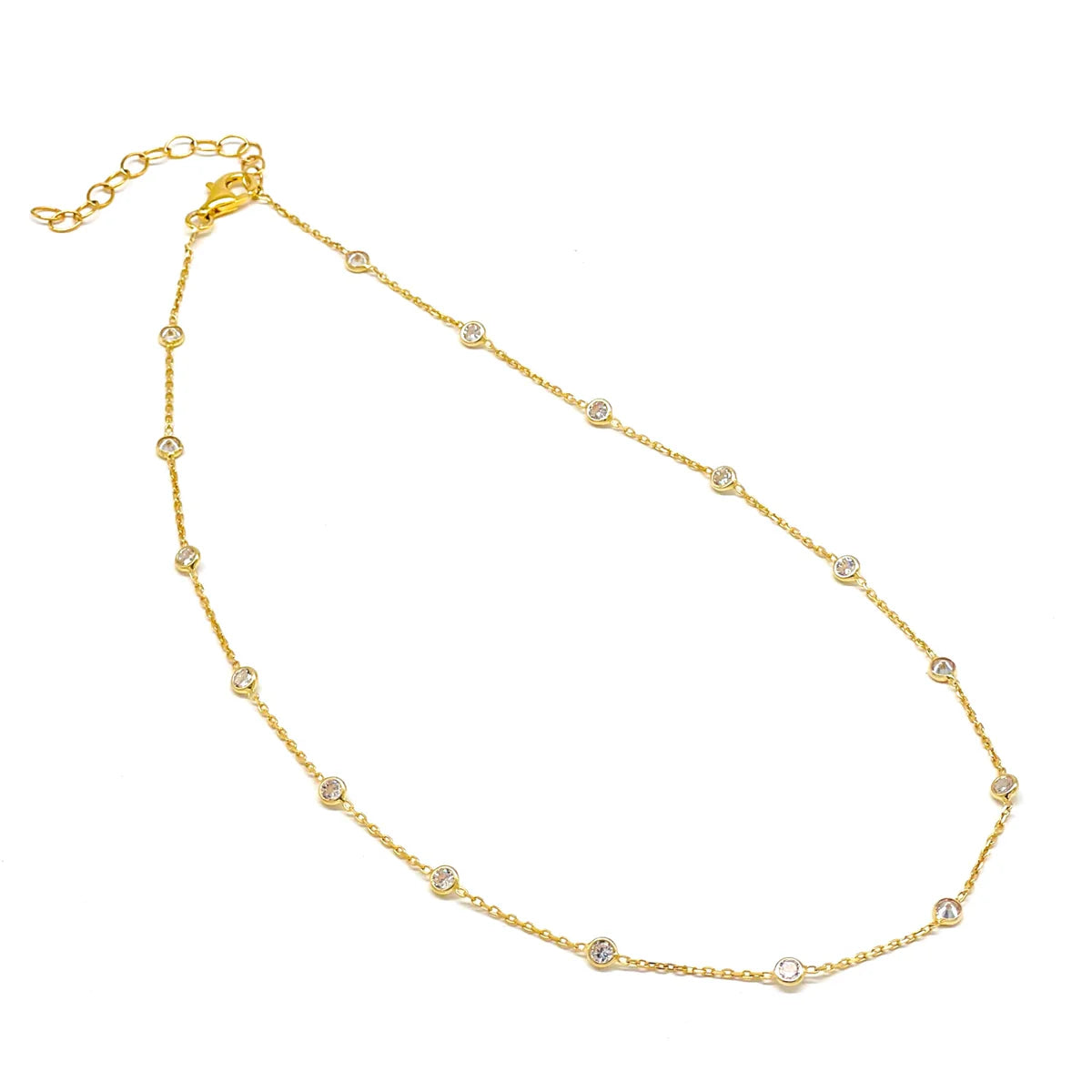 SPARKLING Zirkonia Kette kurze Ausführung