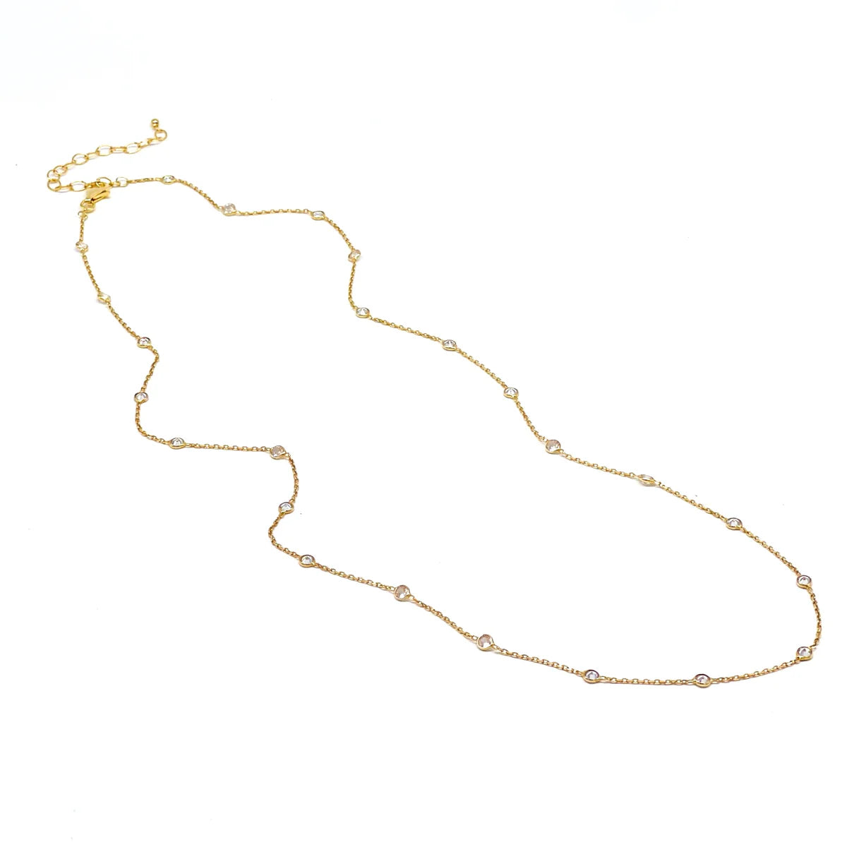 SPARKLING Zirkonia Kette lange Ausführung