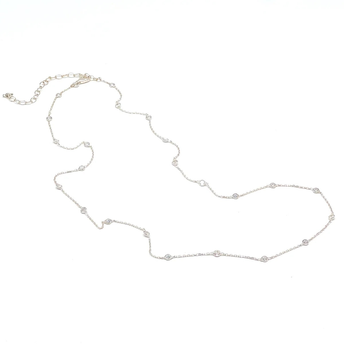 SPARKLING Zirkonia Kette lange Ausführung