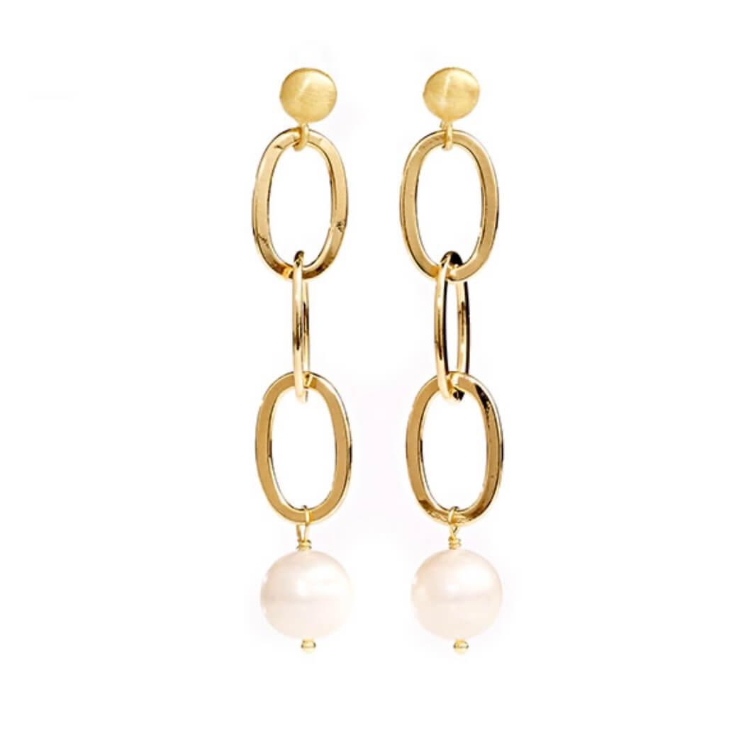 Pearl White Loops Ohrpendel