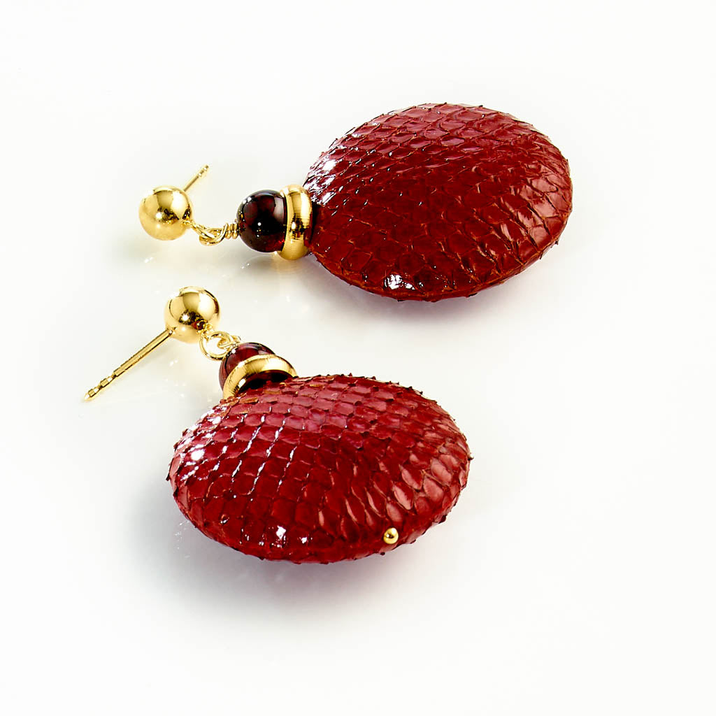 SINUOUS SNAKE Ohrstecker - bordeaux red