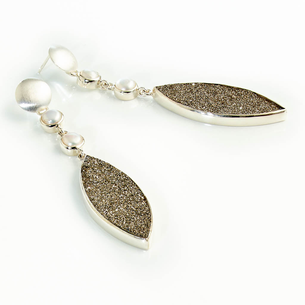 Sparkling Pearl Drusen Ohrstecker