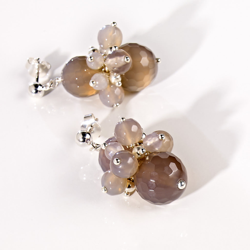 GREY 20s POMPOM Ohrstecker