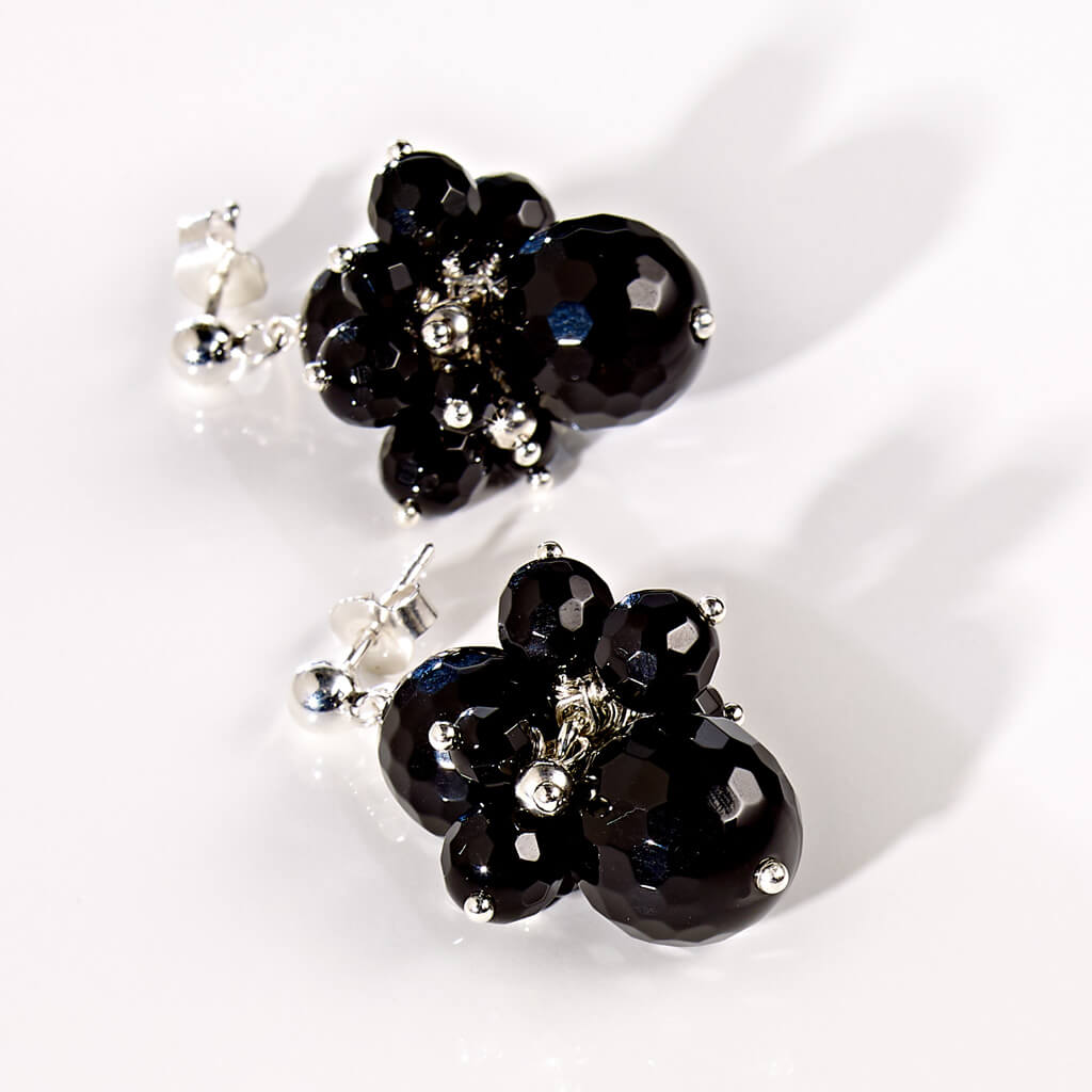BLACK 20s POMPOM Ohrstecker