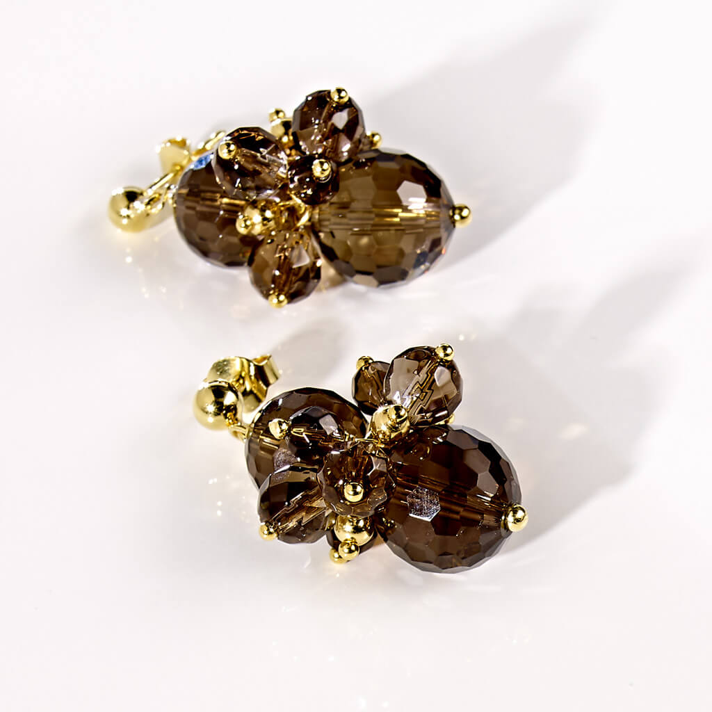 BROWN 20s POMPOM Ohrstecker
