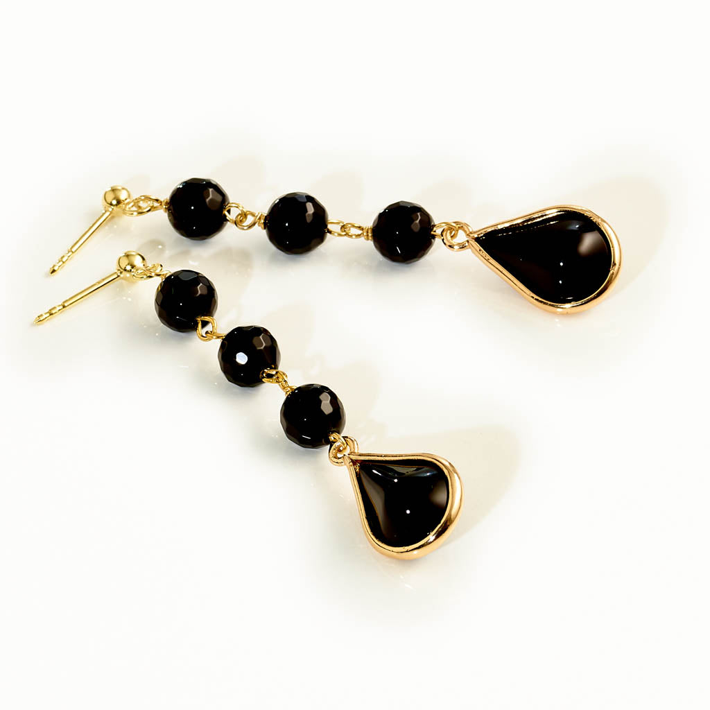 Ohrpendel - "Drops - 3stone" - Mystical Black