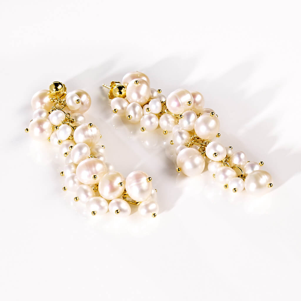 PEARL WHITE CHARLSTON Deluxe Ohrstecker