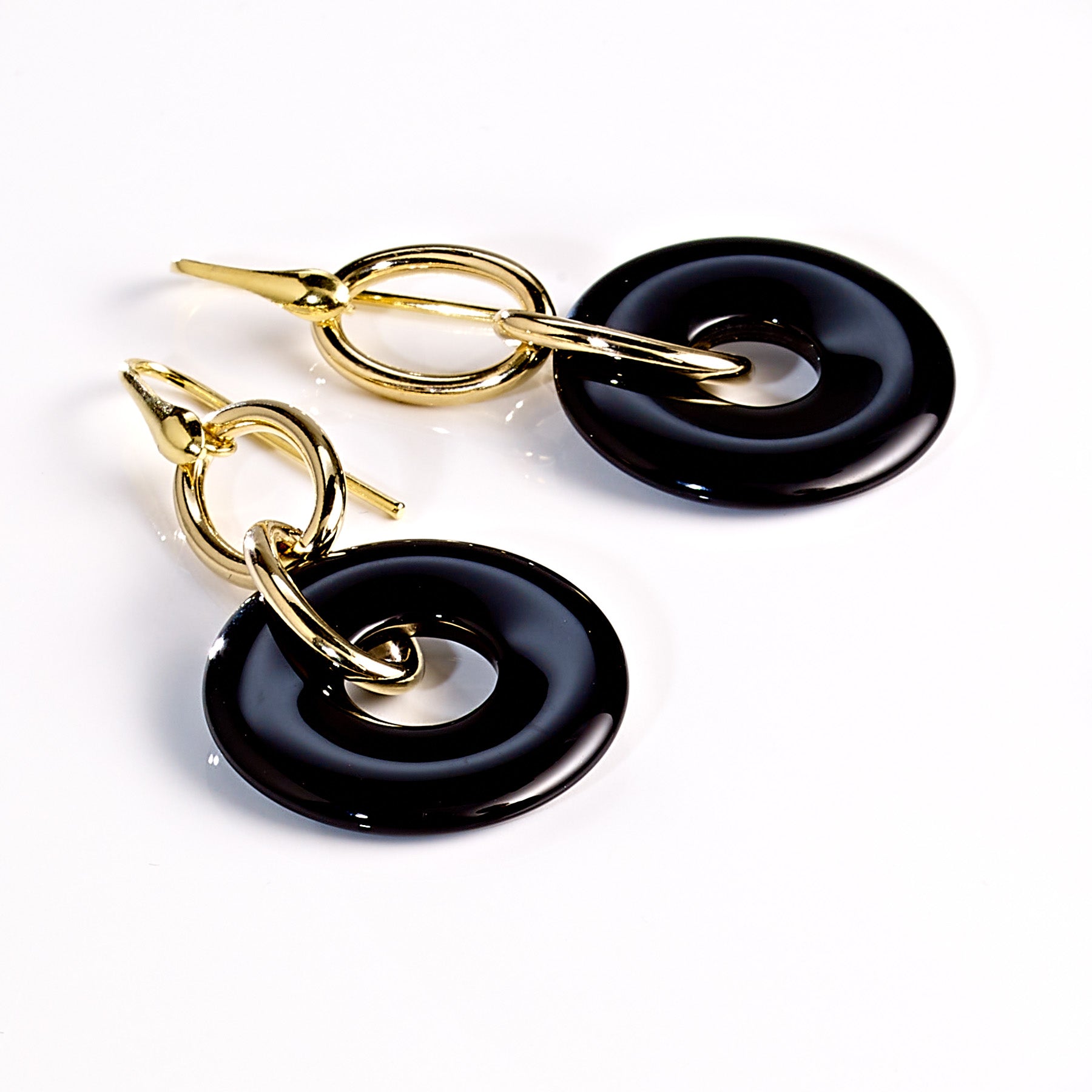Onyx Donut Ohrhänger