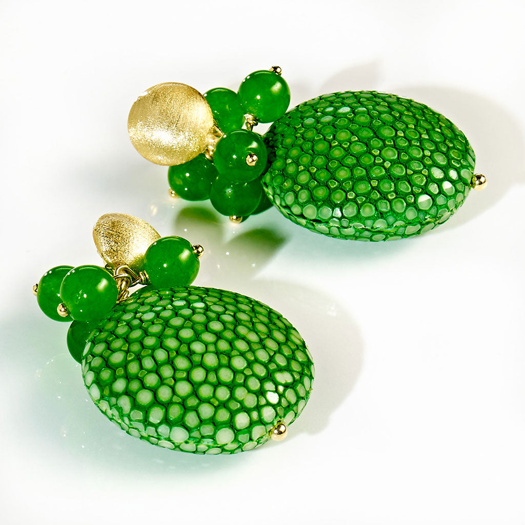 BUBBLES Rochenleder Ohrstecker