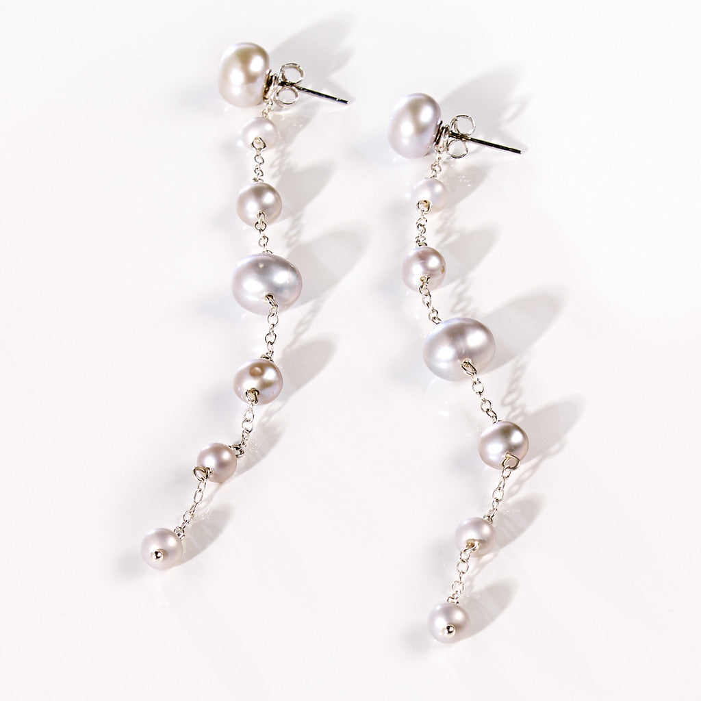 SWING PEARL GREY Ohrpendel lang