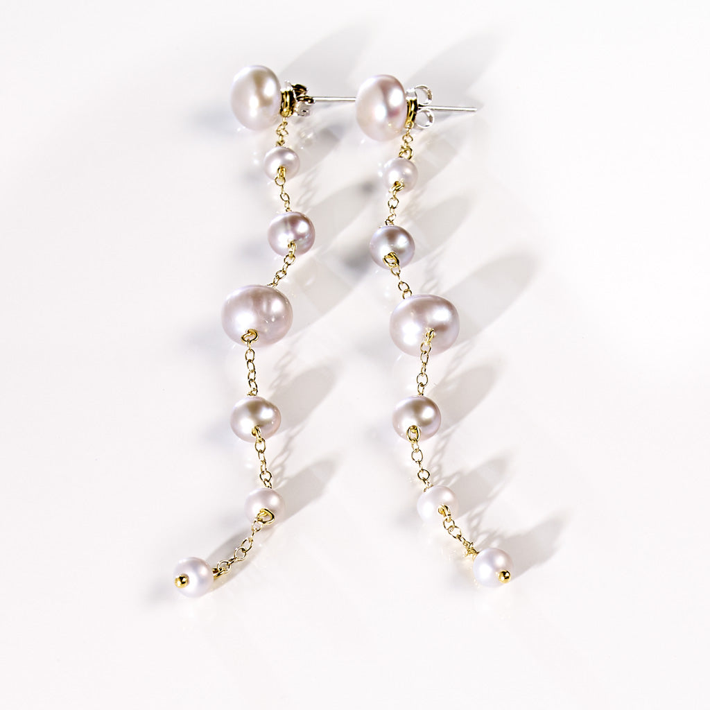 SWING PEARL GREY Ohrpendel lang