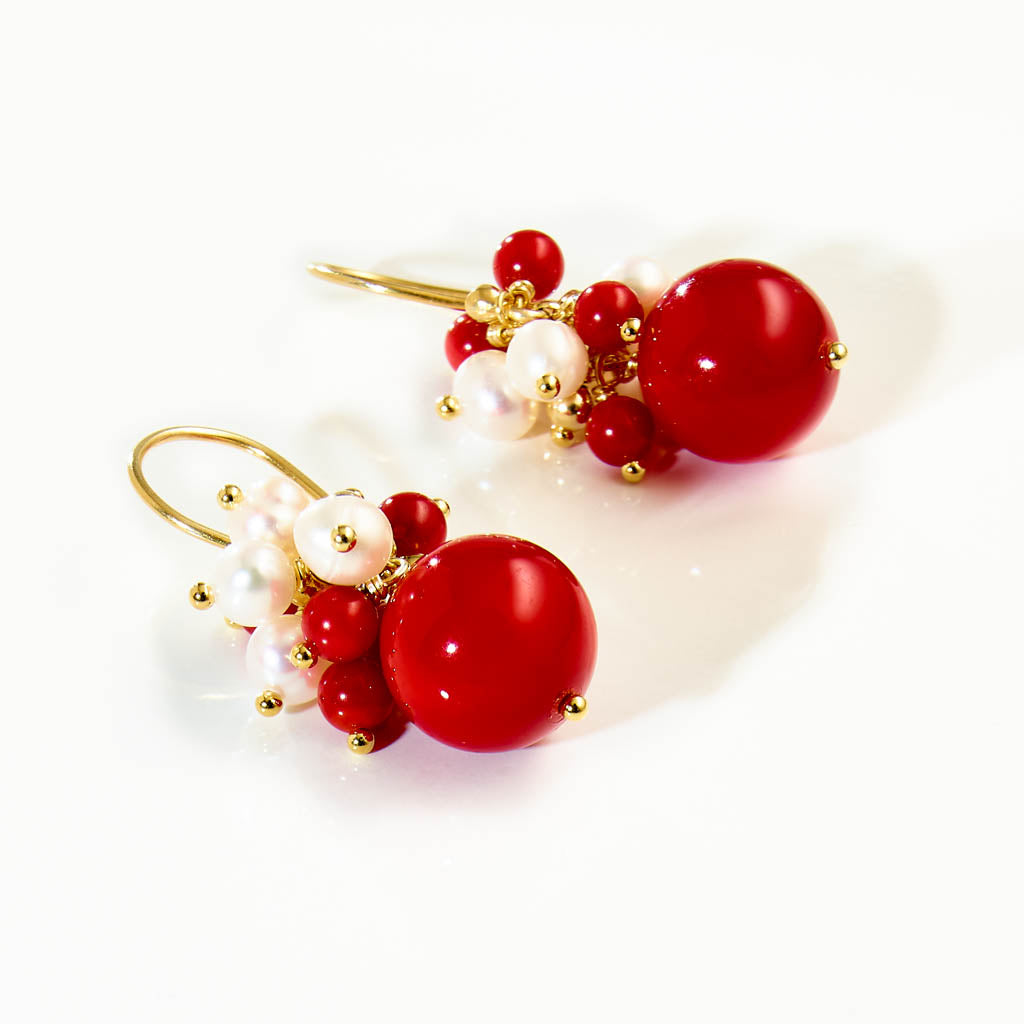 POMPOM Ohrhänger vergoldete Ausführung