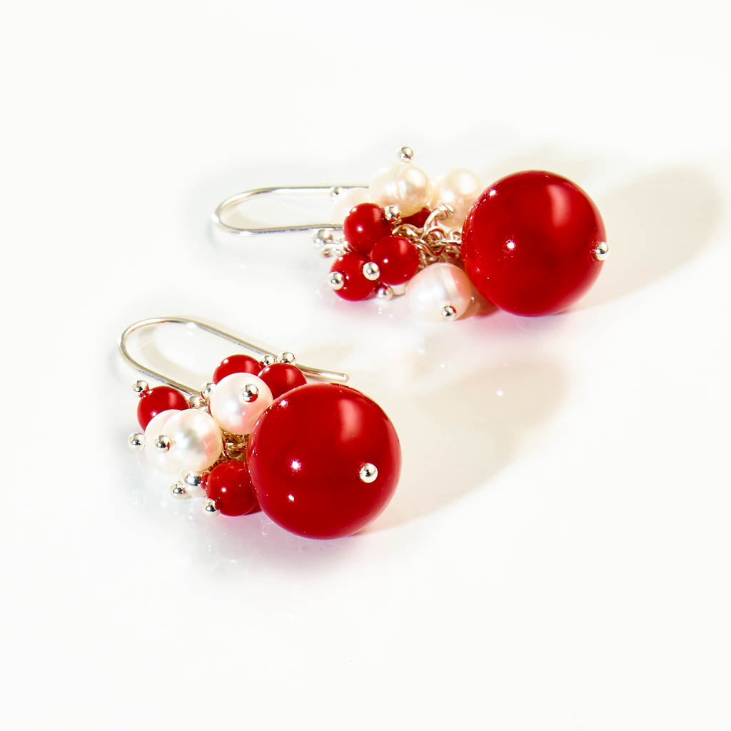 POMPOM Ohrhänger silber