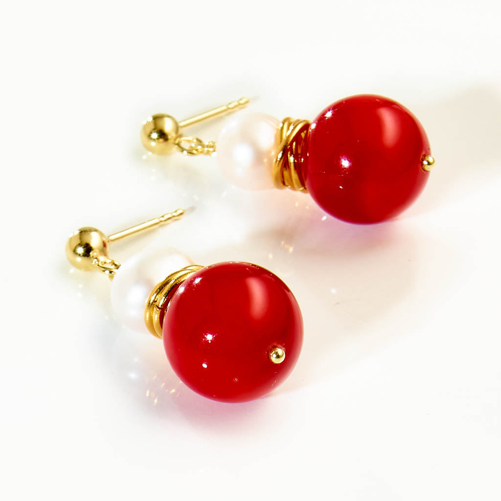 GEM & PEARL Ohrstecker vergoldet