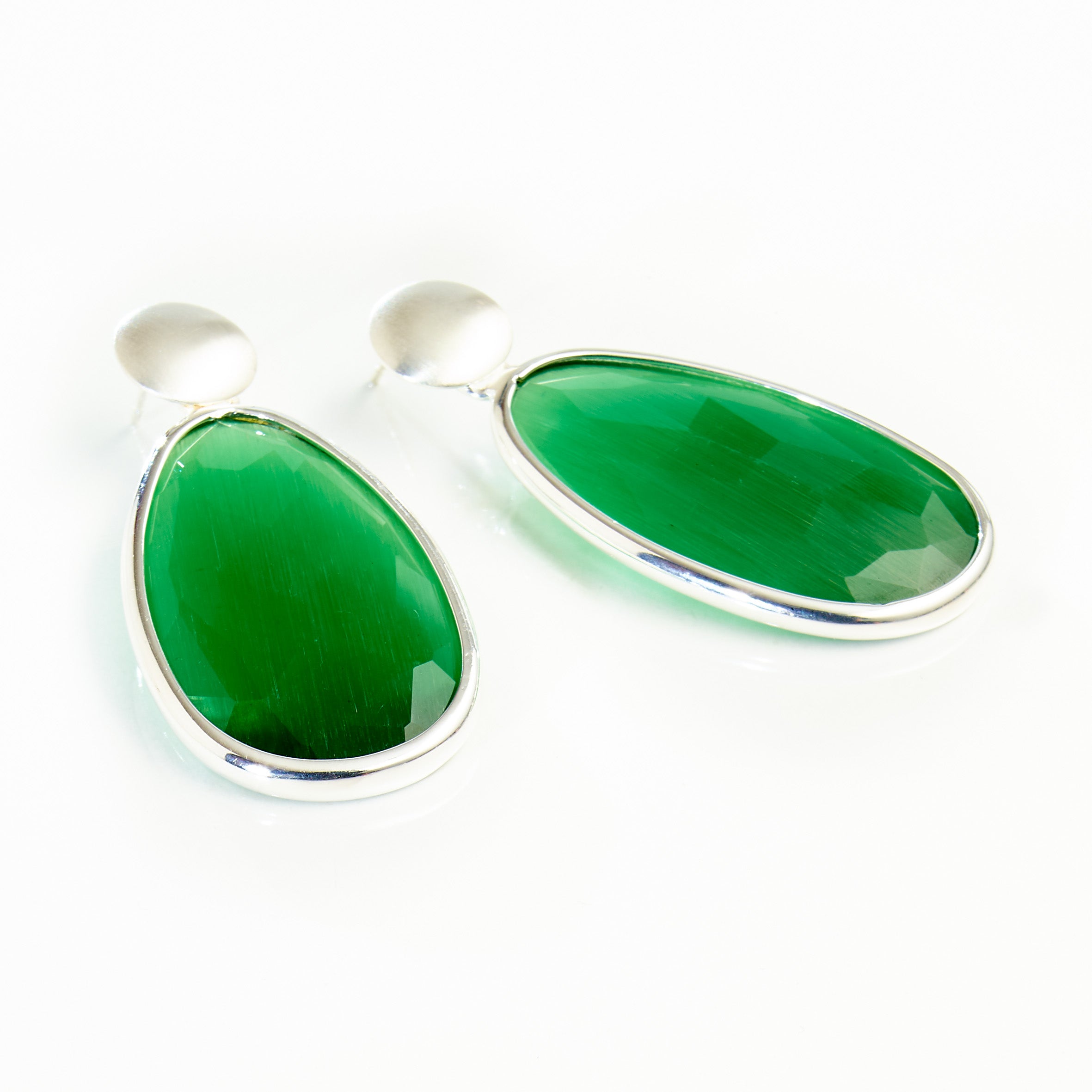 VENICE Ohrstecker Fresh Green – grüner CRYSTAL, Silber Unikat handgefertigt in Italien