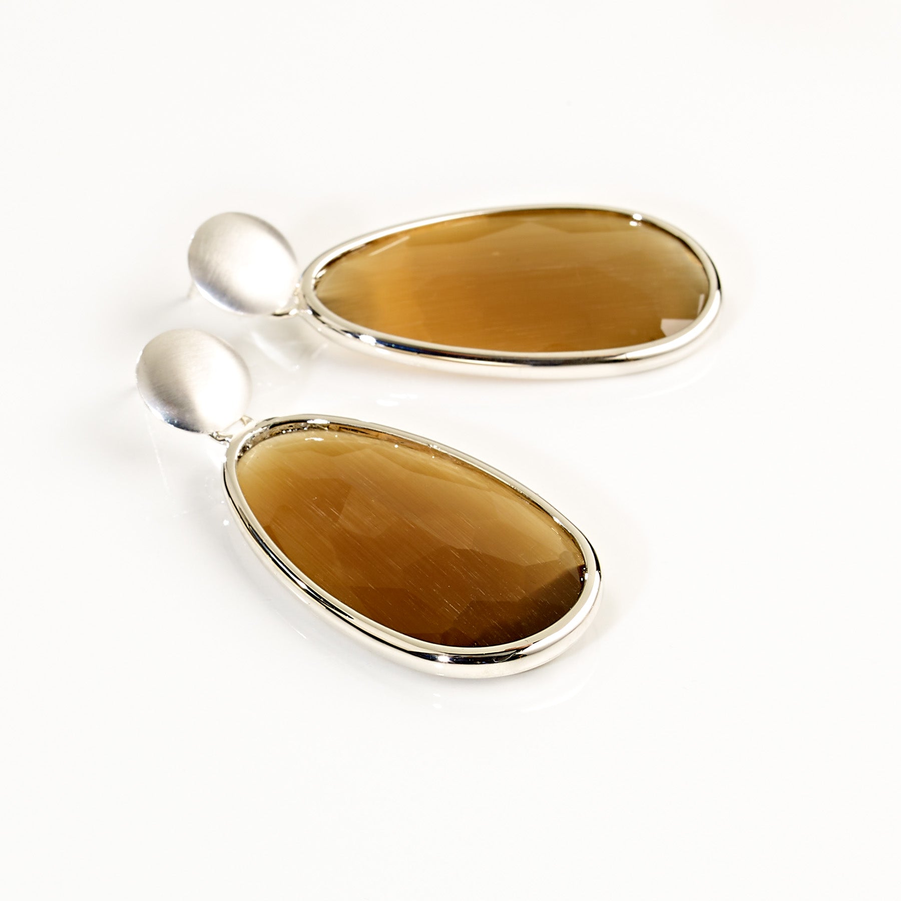 VENICE Ohrstecker – brauner CRYSTAL, Silber Unikat handgefertigt in Italien