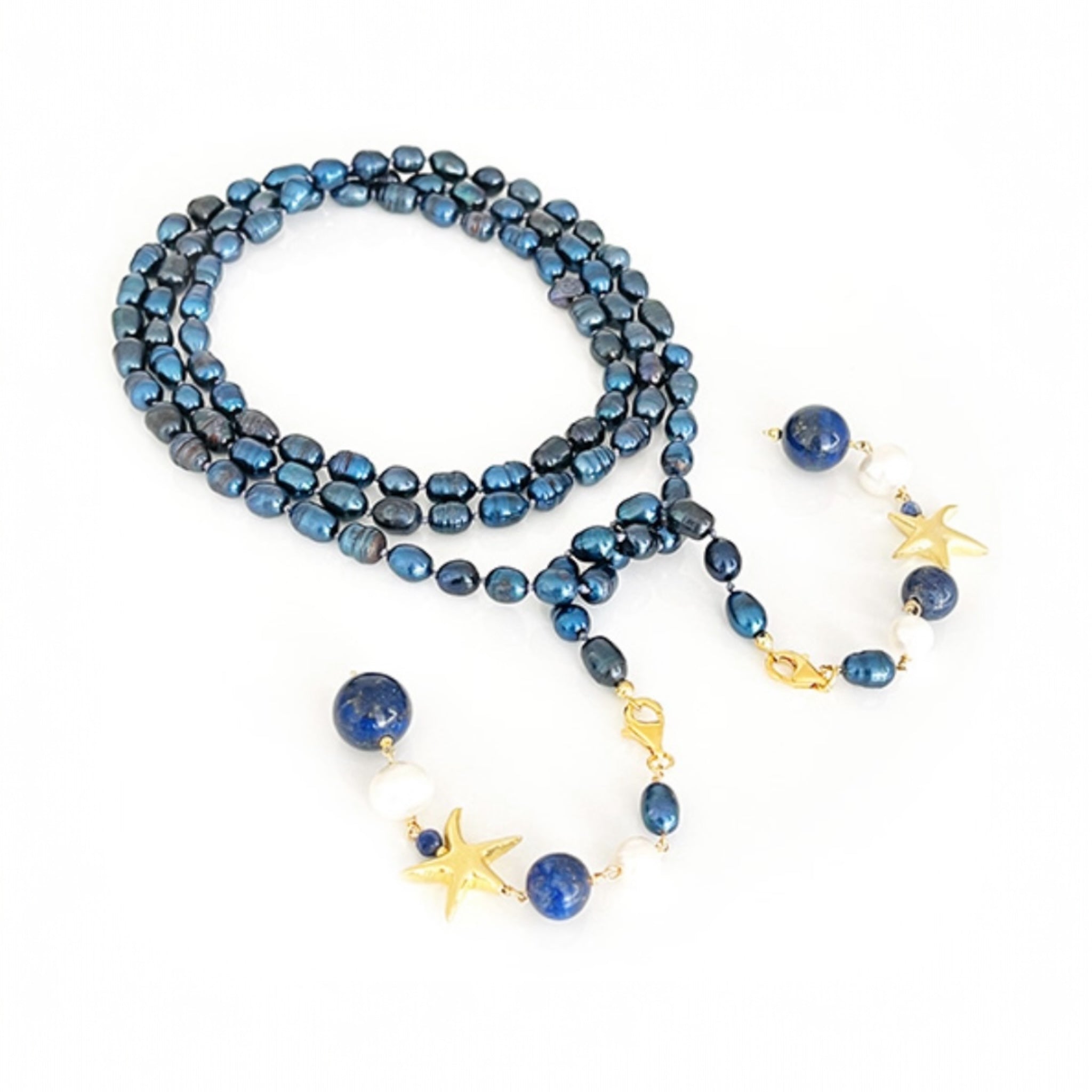 Schalcollier aus schimmernden Perlen