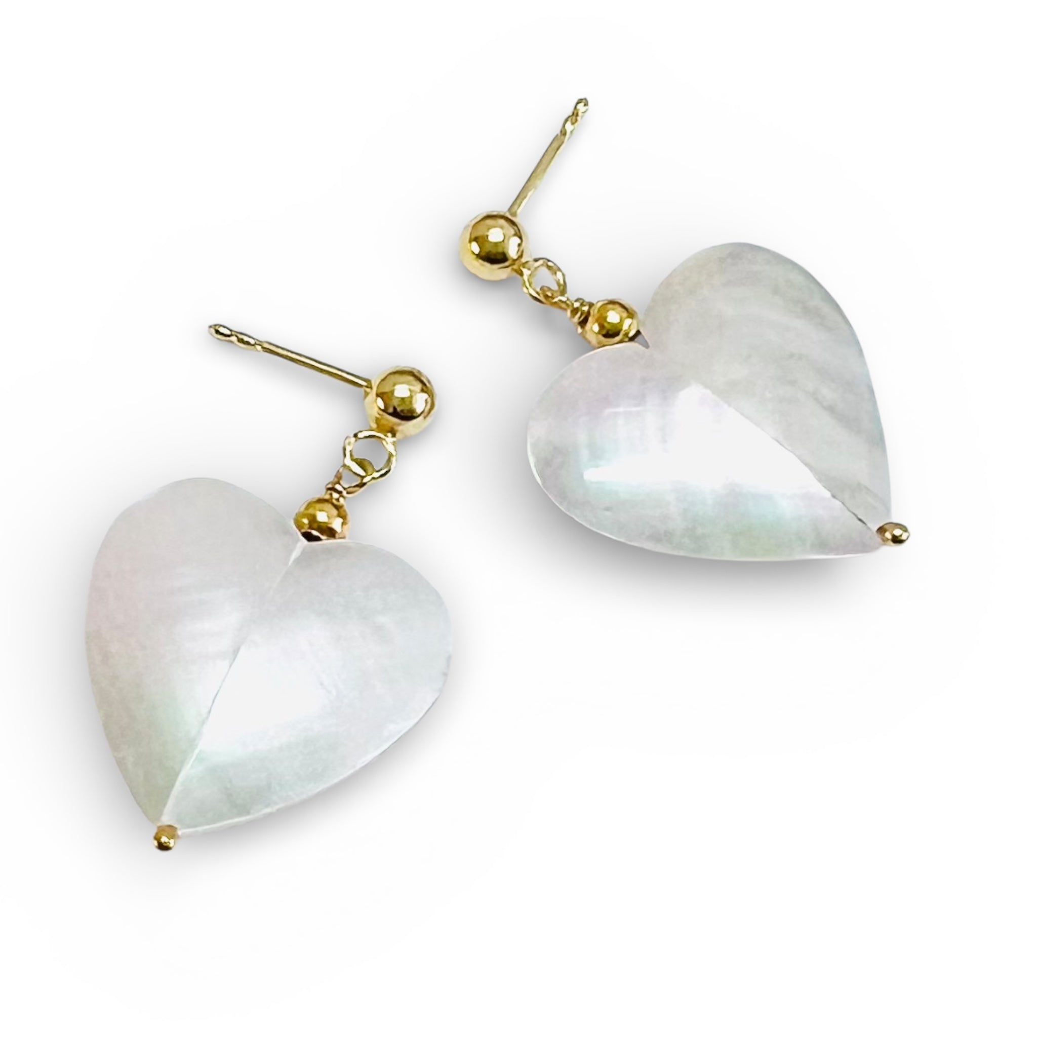 WHITE HEART Mini Ohrstecker