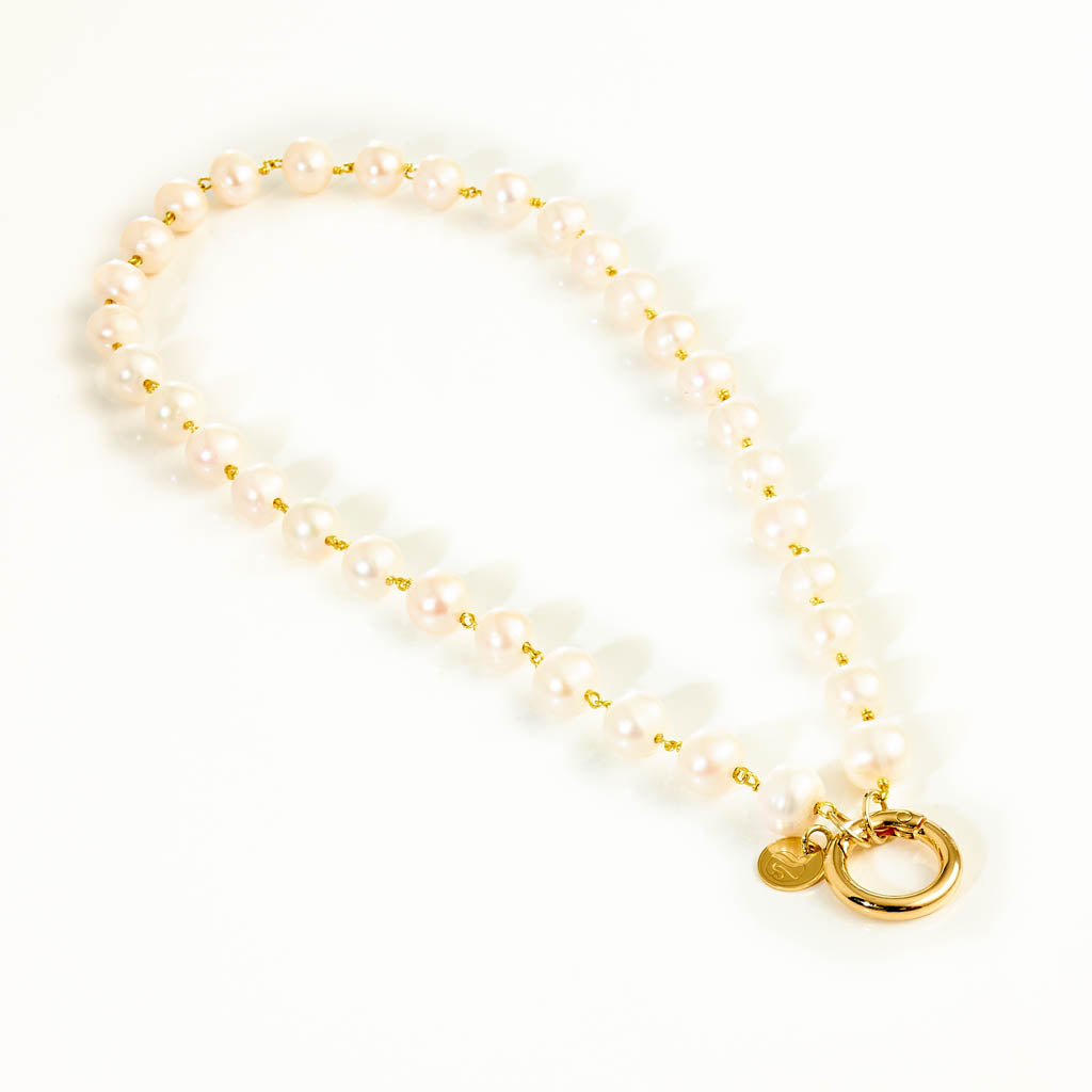 PEARL WHITE Vario-Collier vergoldet