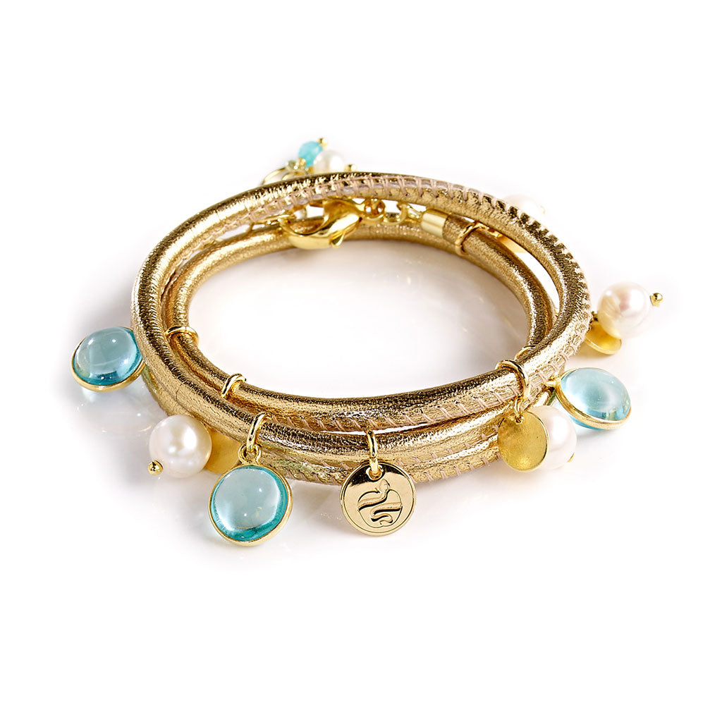 CARAMELLI Wickelarmband Blue Topas
