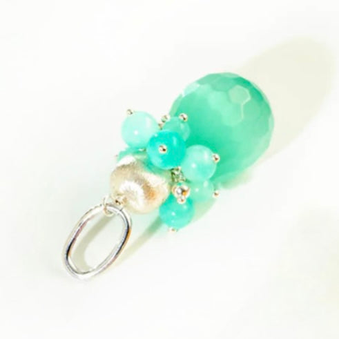 POMPOM CATEYE Anhänger - Gelb, Rosa, Mint & Silber