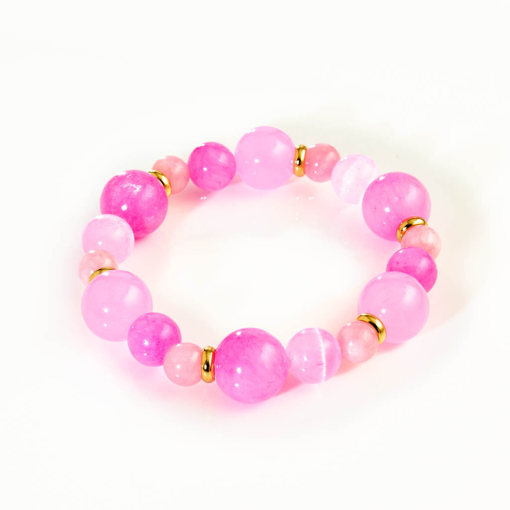 Mix Armband vergoldet – Farbedelstein Armband mit vergoldeten Elementen