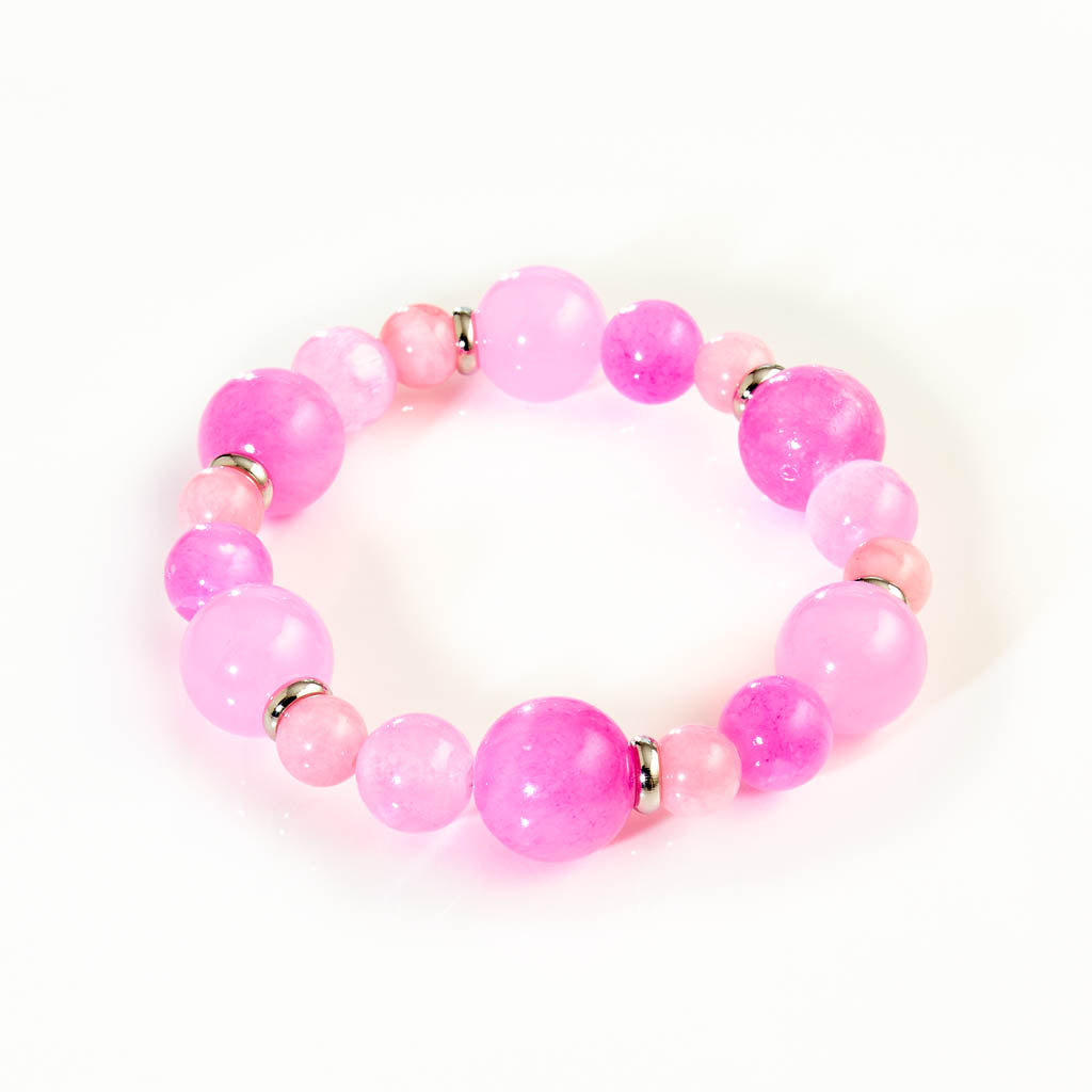 Mix Armband versilbert – Farbedelstein Armband mit versilberten Elementen