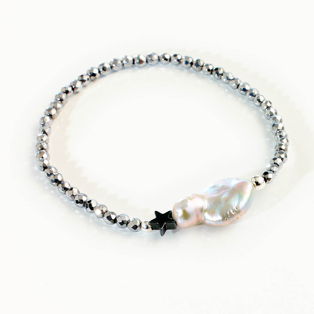 Hämatit Pearl Drop Armband