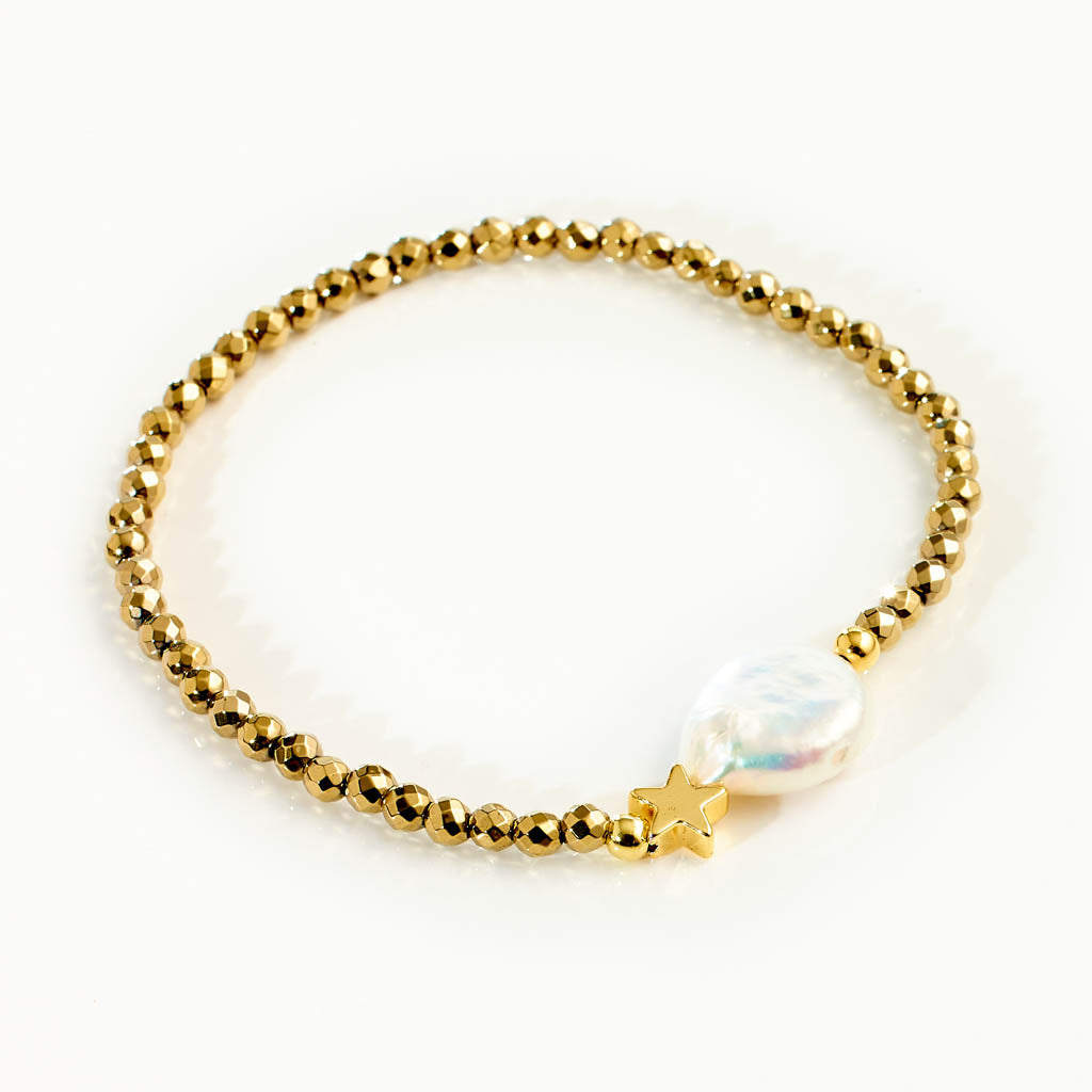 Hämatit Pearl Drop Armband