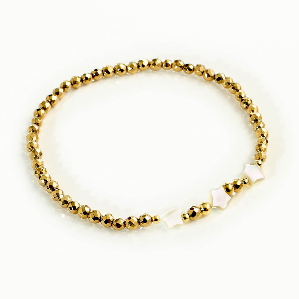 Hämatit Perlmutt Star Armband