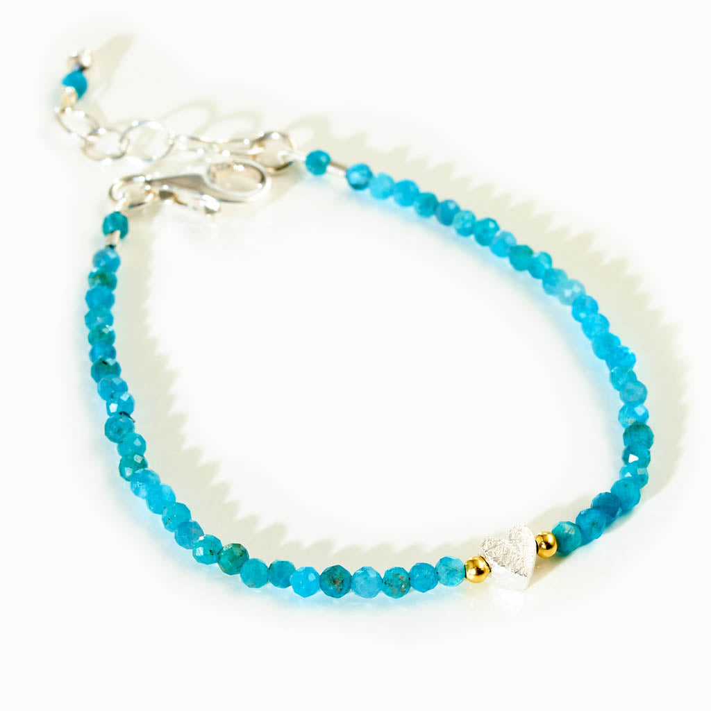 BABY HEART Armband aus Silber mit chinesischem Apatit & Karabiner-Verschluss