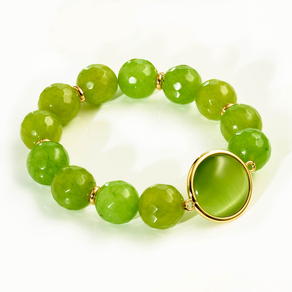 CARAMELLI Schmuckset – Armband & Ohrstecker „Kiwi Drop"