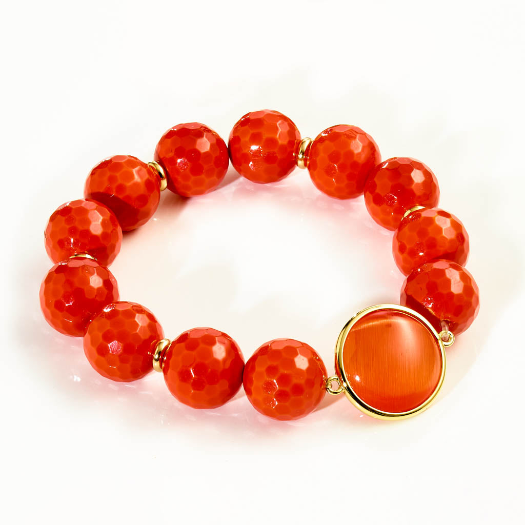 CARAMELLI Schmuckset - Armband & Ohrstecker „Papaya Kiss“