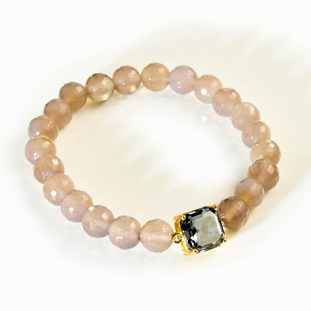 CRYSTAL Uno Armband - grauer Achat