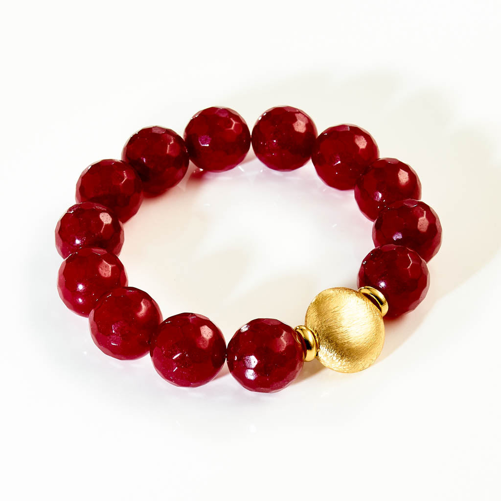 DISCO Armband - bordeaux gefärbte Jade