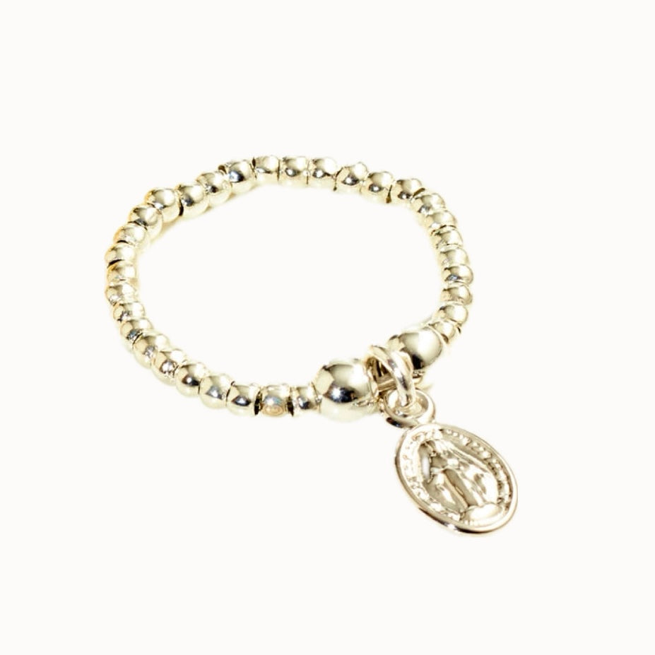 Mini Madonna Ring – Elastischer Ring in Silber & Vergoldet