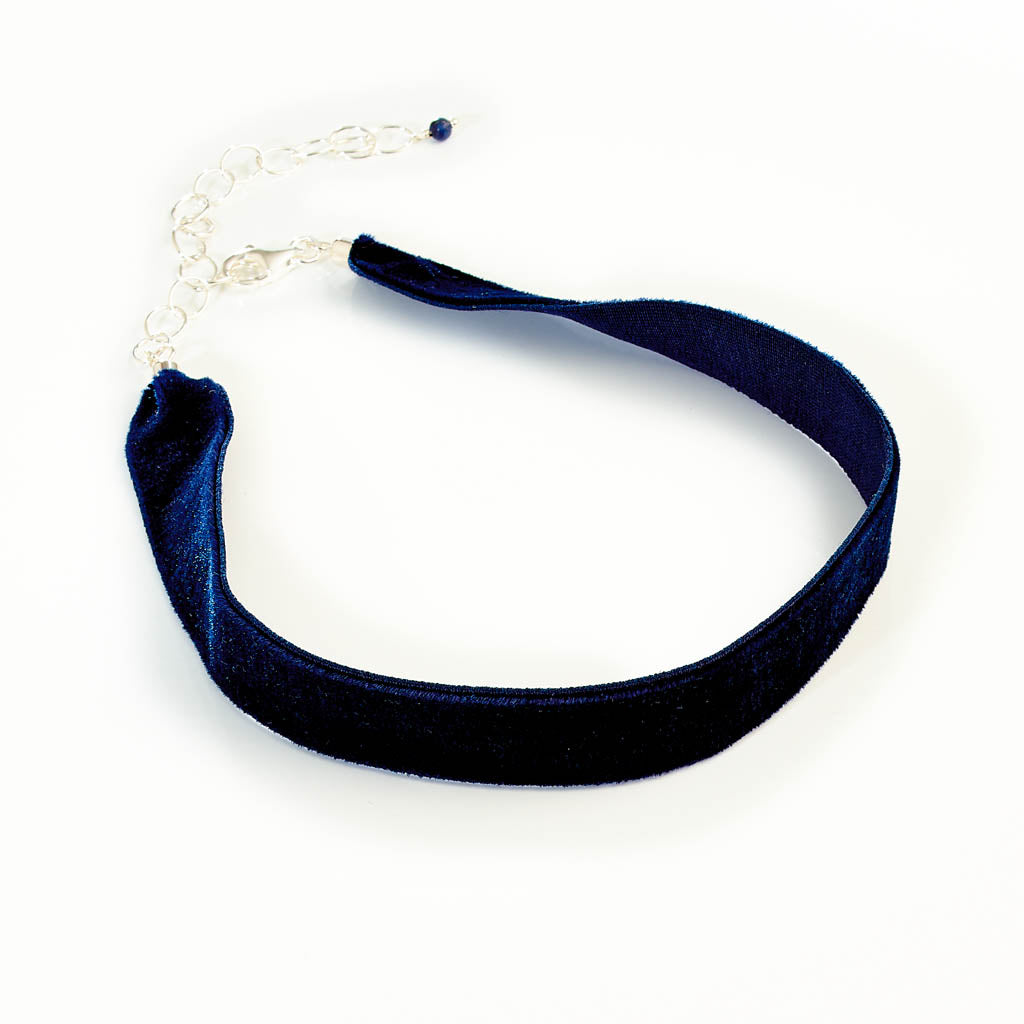 Samt Chocker dunkelblau