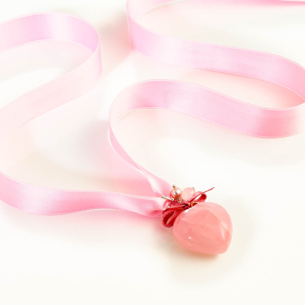 HERZ Pompom Anhänger inklusive Satinband