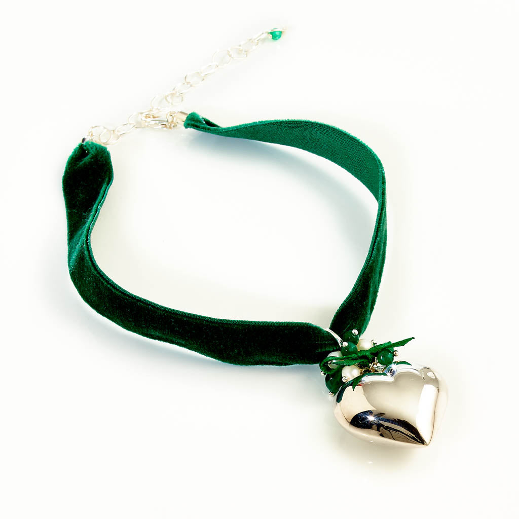 HERZ Pompom Anhänger inklusive Chocker