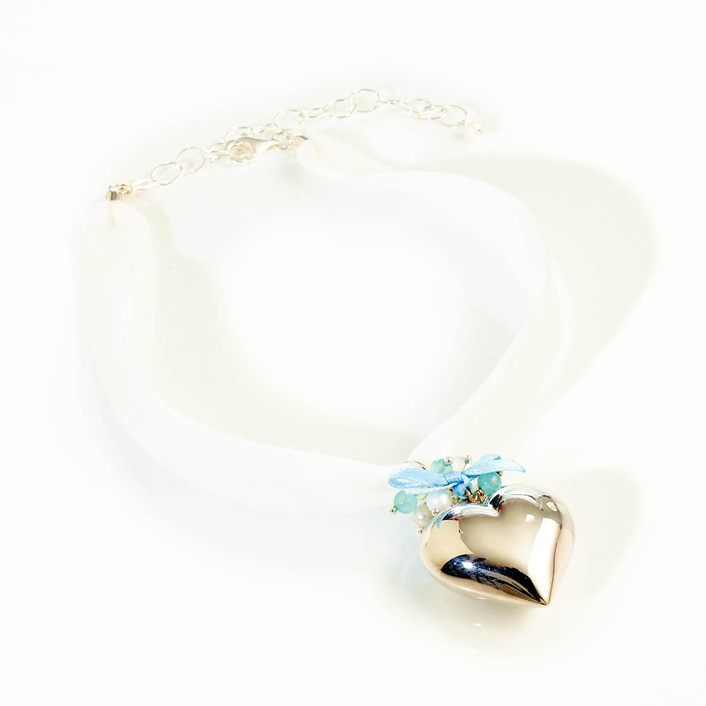HERZ Pompom Anhänger inklusive Chocker