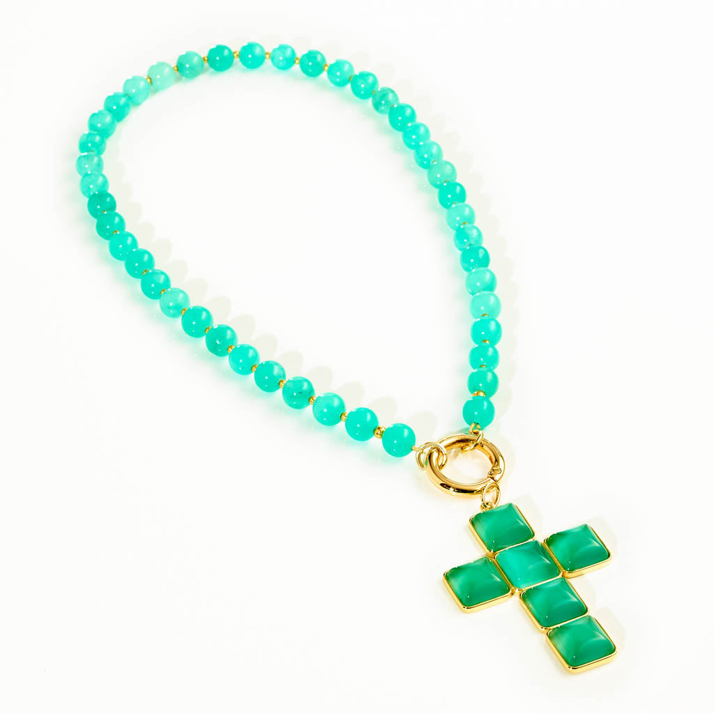 Schmuckset "Ocean Breeze" -  Vario-Collier & Kreuz-Anhänger
