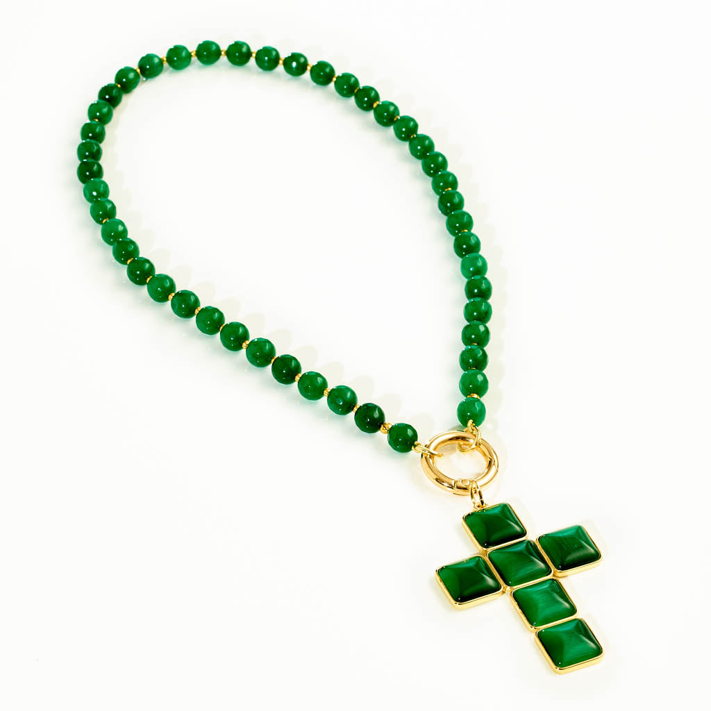 Schmuckset "Green Garden" - Vario-Collier & Kreuz-Anhänger