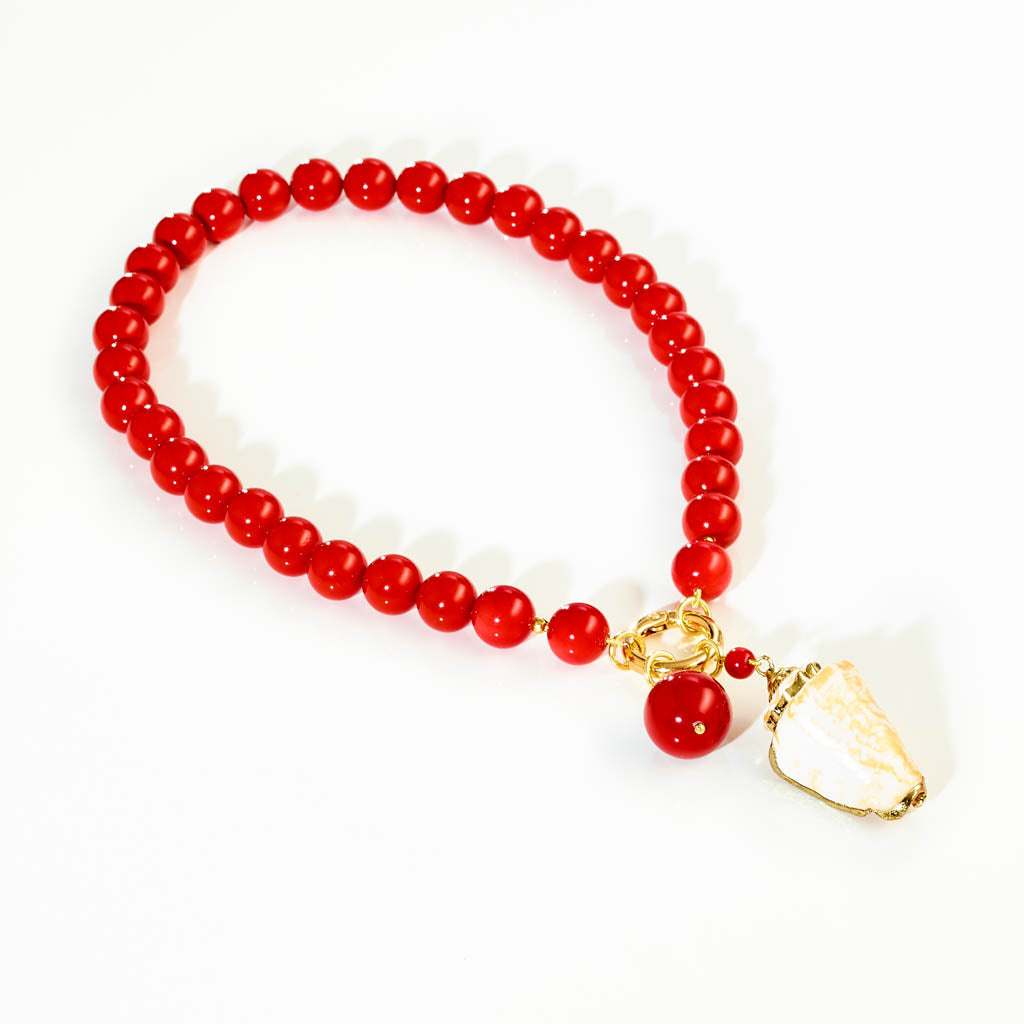 Schmuckset "Red Shell" - Vario-Collier & Anhänger
