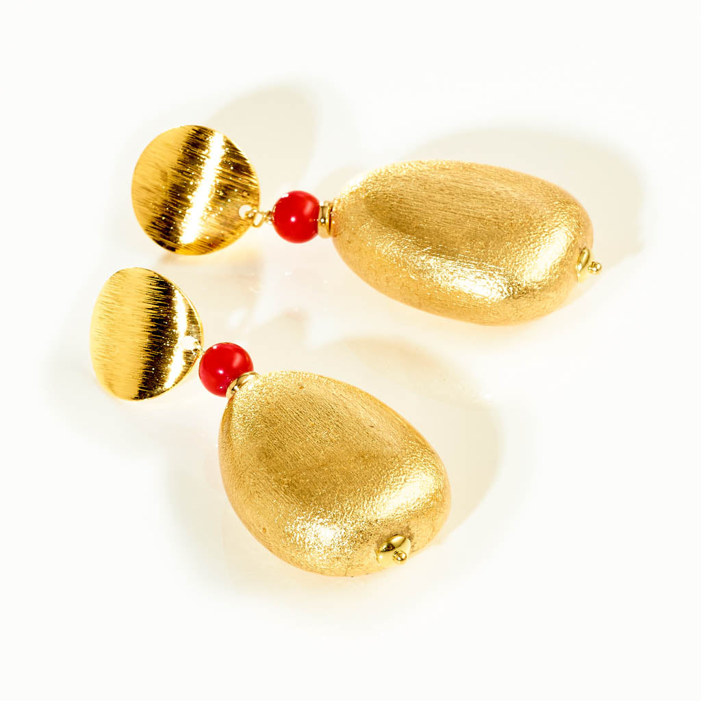 GOLD & BOLD Ohrstecker –  Red & Golden Triangle